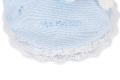 13DE MARZO Embroidered Ruffle Hat Blue