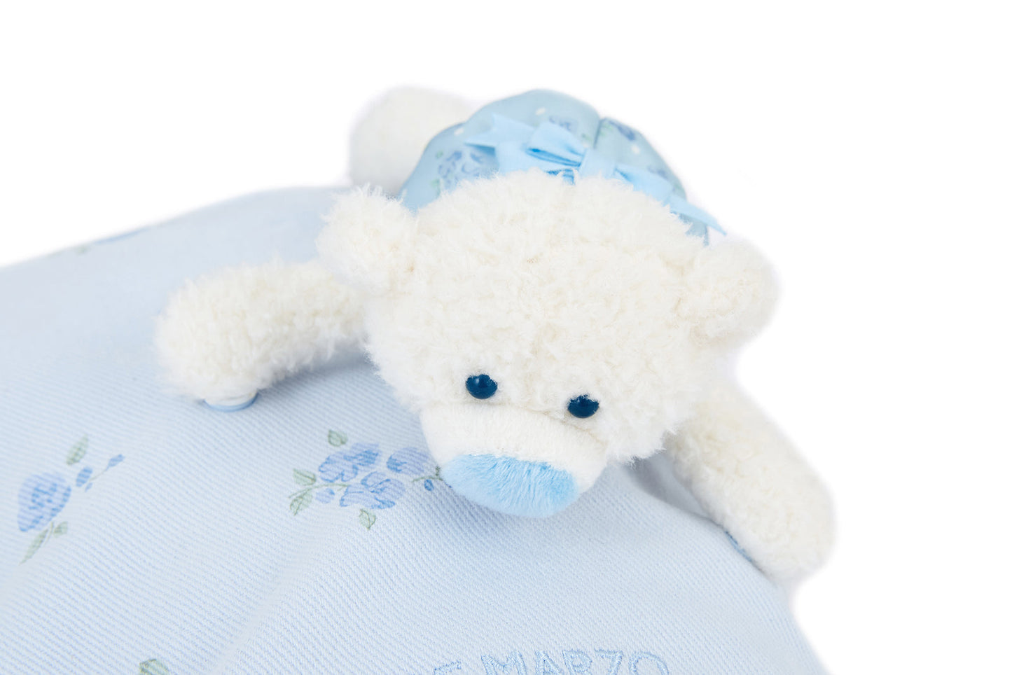 13DE MARZO Embroidered Ruffle Hat Blue