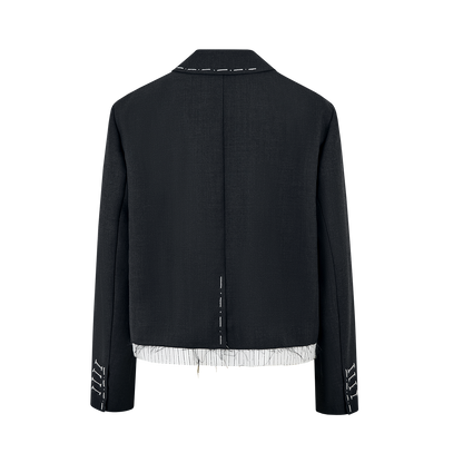13DE MARZO Jump Wire & Badge Crop Blazer