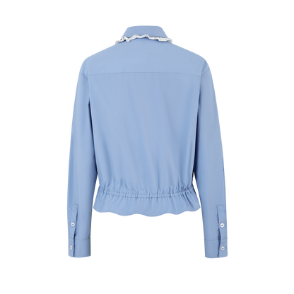 13DE MARZO Smocked Ruffle Trim Blouse