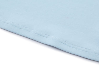 13DE MARZO Cross-Over Collar Button-Strap T-shirt Blue