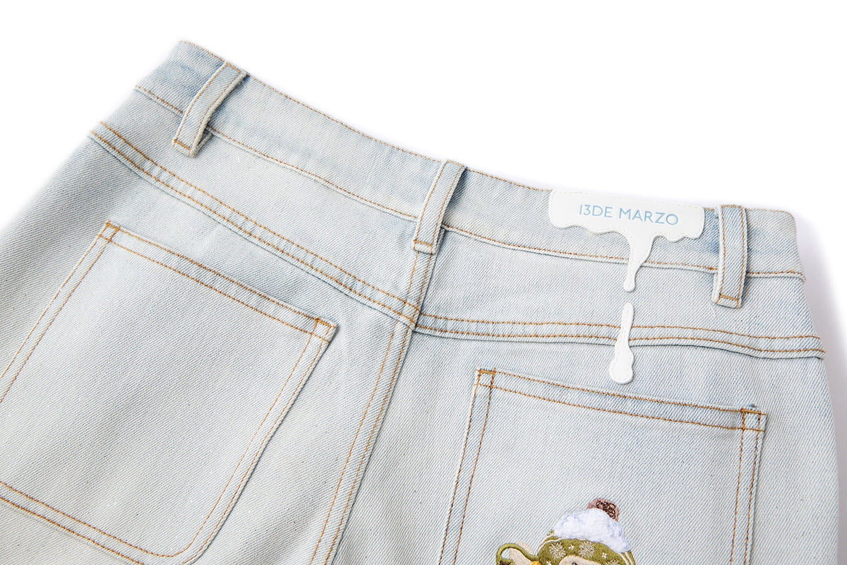 13DE MARZO Snow Bear Shimmer Jeans Grey