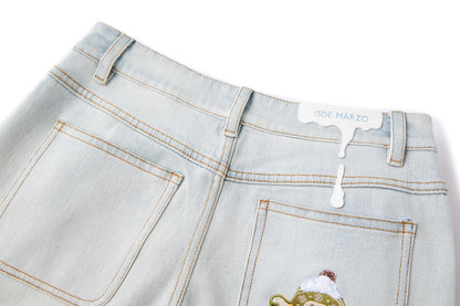 13DE MARZO Snow Bear Shimmer Jeans Grey