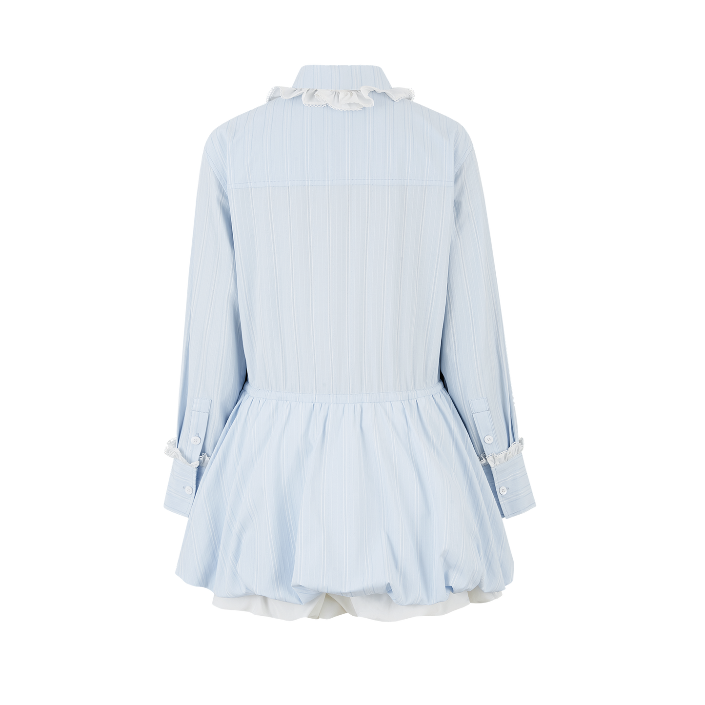13DE MARZO Smocked Bouquet Sleeve Long Dress Blue