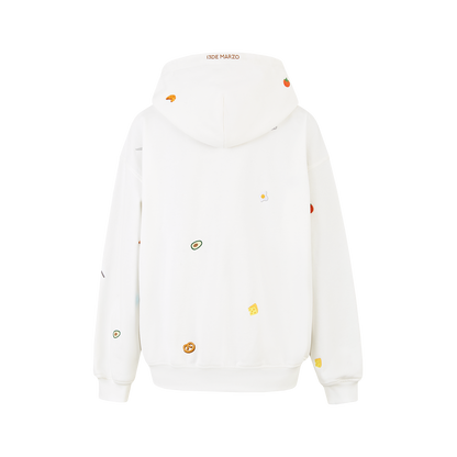 13DE MARZO Nutrition Breakfast Bear Hoodie White