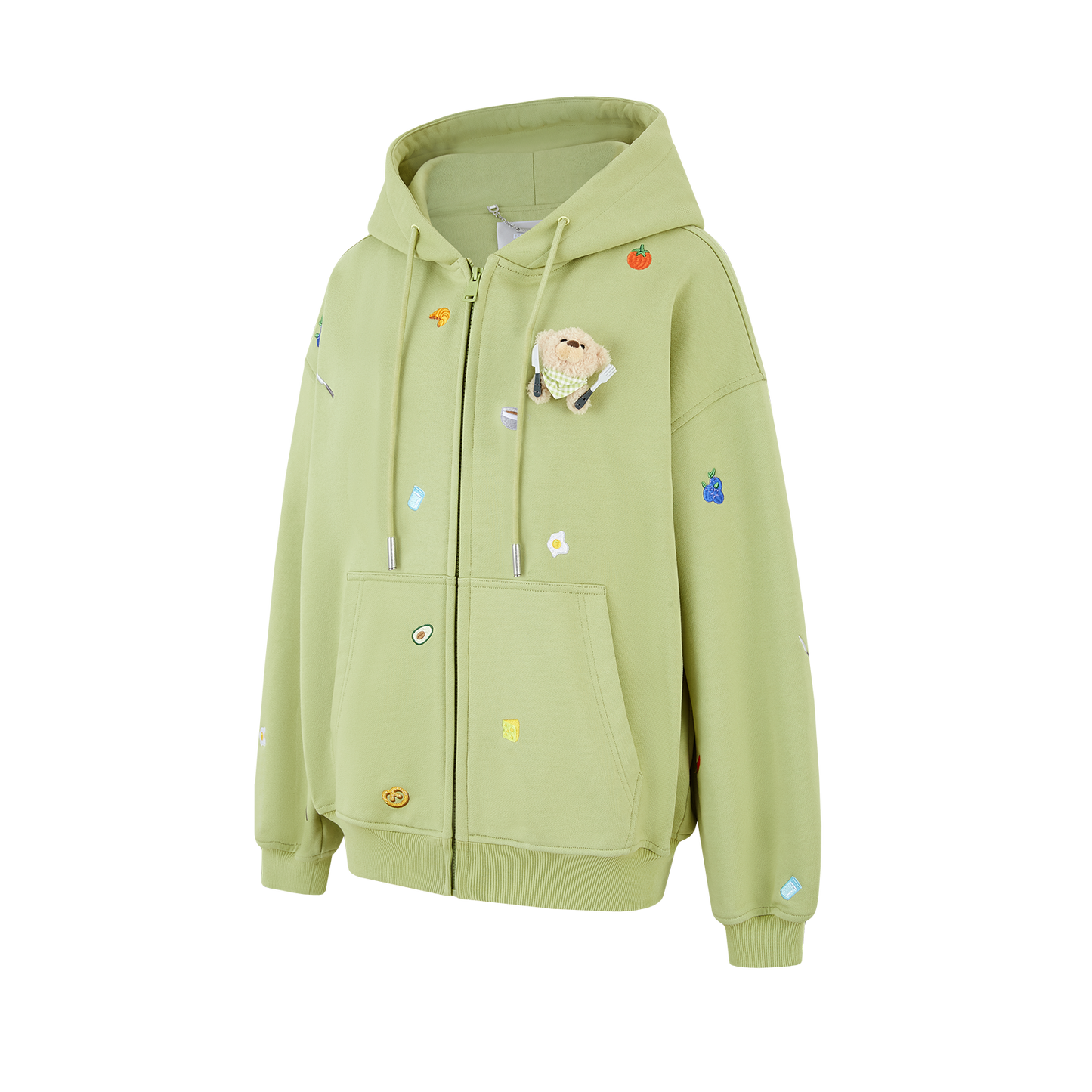 13DE MARZO Nutrition Breakfast Bear Hoodie Green