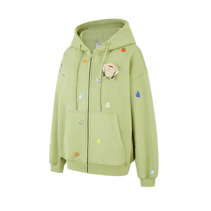 13DE MARZO Nutrition Breakfast Bear Hoodie Green