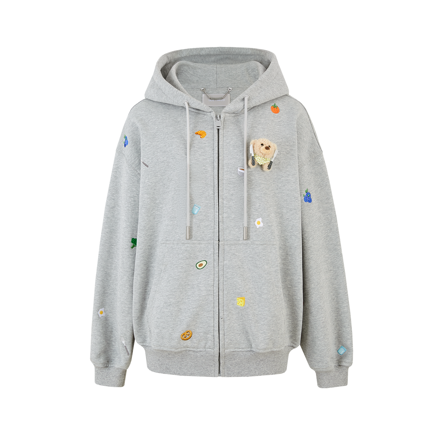 13DE MARZO Nutrition Breakfast Bear Hoodie Grey