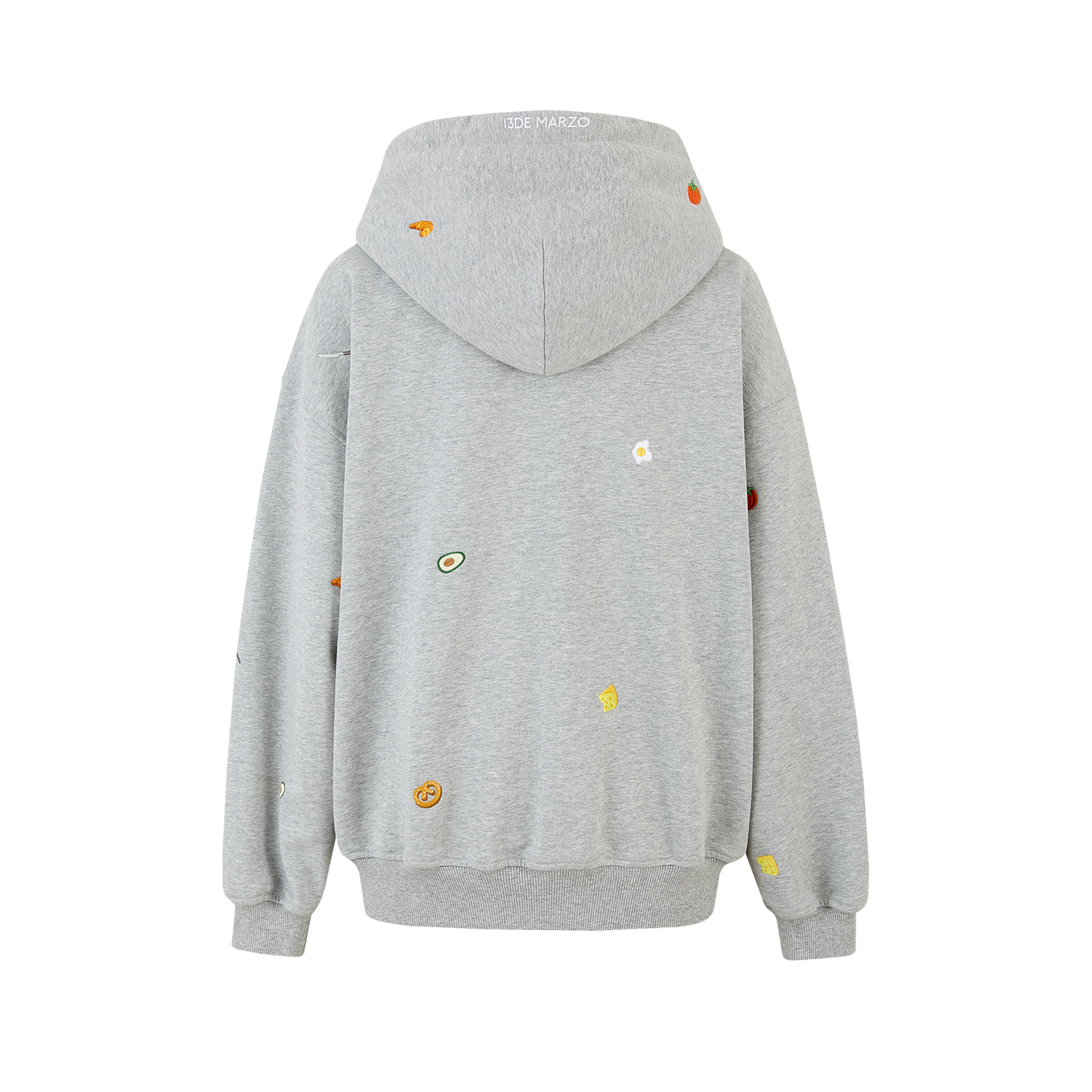 13DE MARZO Nutrition Breakfast Bear Hoodie Grey
