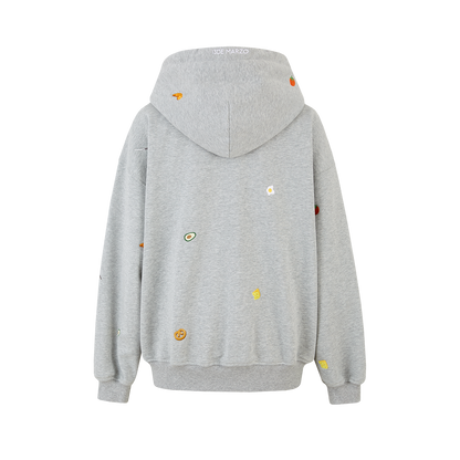 13DE MARZO Nutrition Breakfast Bear Hoodie Grey