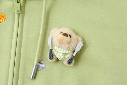 13DE MARZO Nutrition Breakfast Bear Hoodie Green