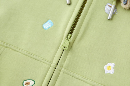 13DE MARZO Nutrition Breakfast Bear Hoodie Green