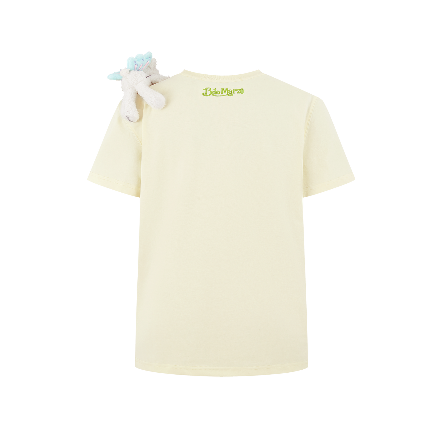 13DE MARZO Floral Bear Illustration T-Shirt Yellow