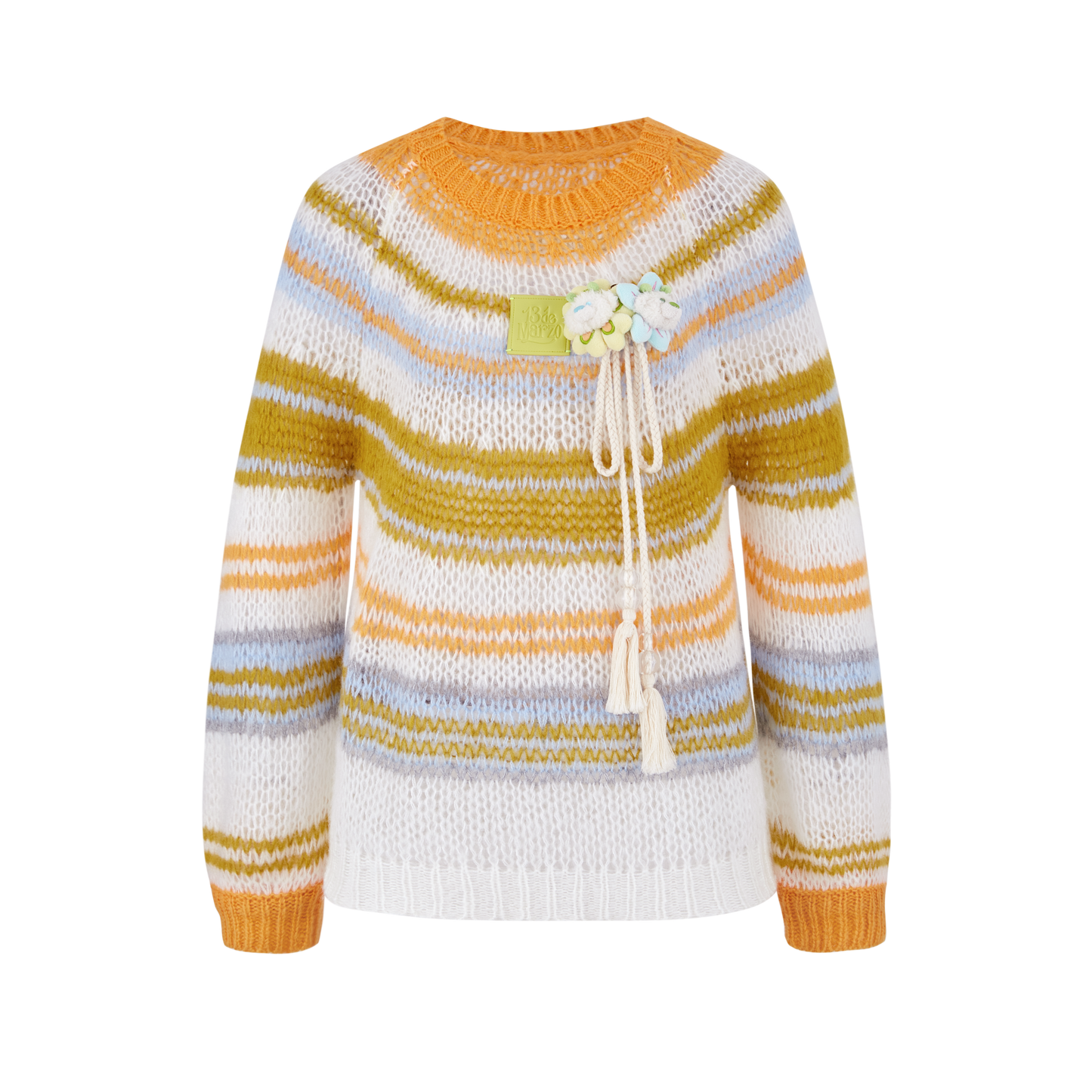13DE MARZO Hollow Lines Sweater Yellow
