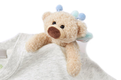 13DE MARZO Floral Bear Illustration T-Shirt Grey