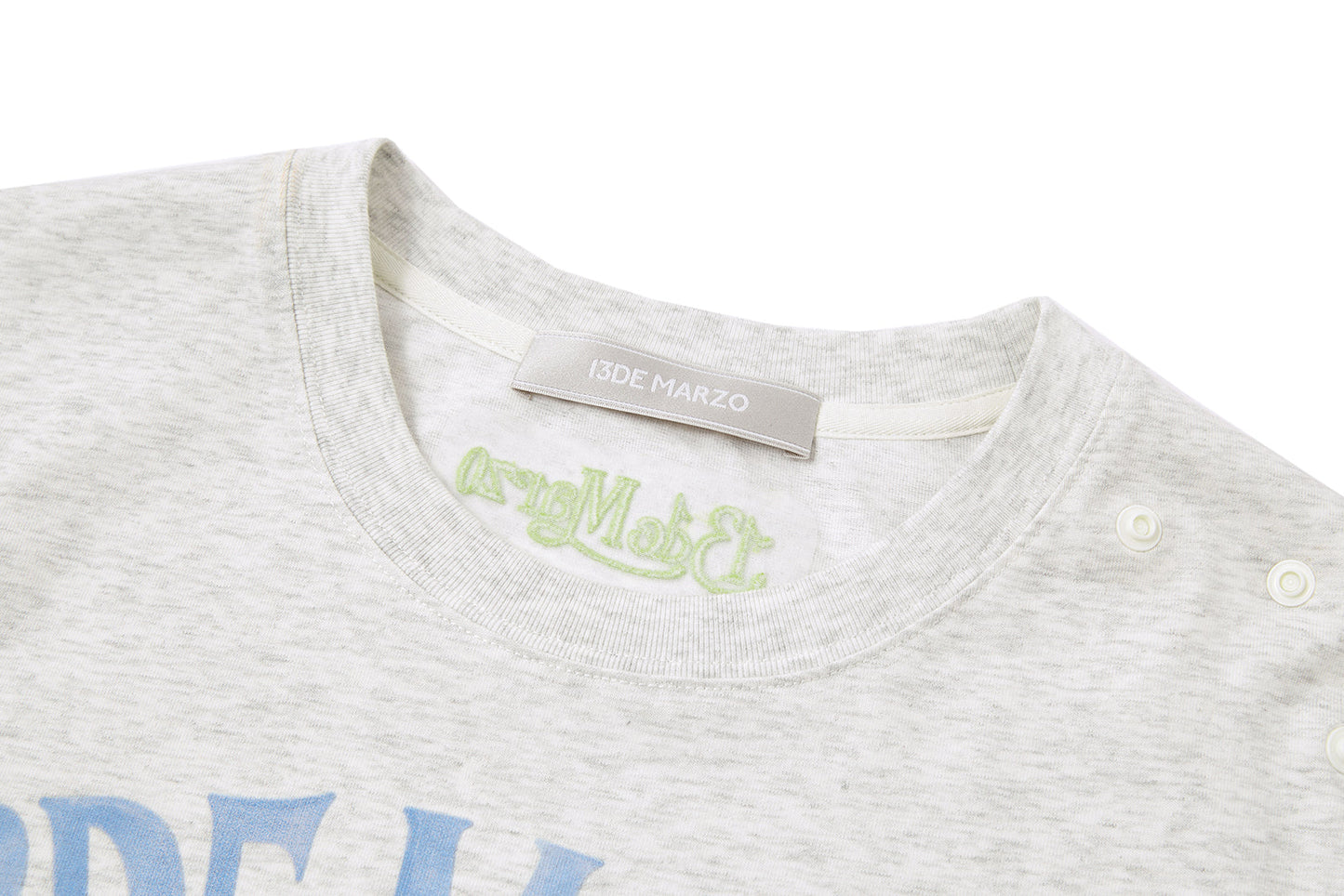 13DE MARZO Floral Bear Illustration T-Shirt Grey