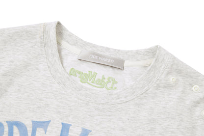 13DE MARZO Floral Bear Illustration T-Shirt Grey