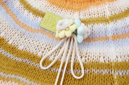 13DE MARZO Hollow Lines Sweater Yellow