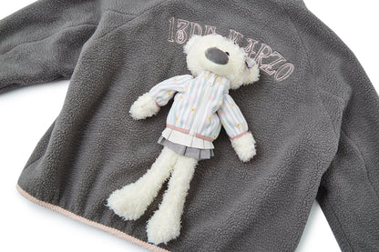 13DE MARZO Marzo Valley Fleece Print Jacket Grey