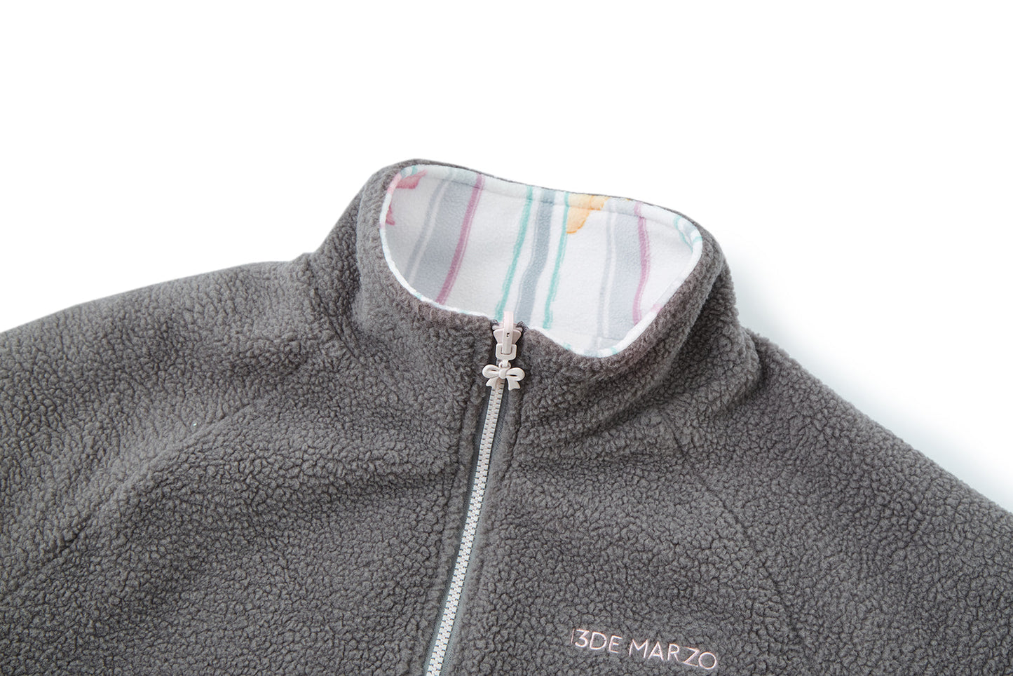 13DE MARZO Marzo Valley Fleece Print Jacket Grey