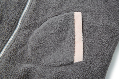 13DE MARZO Marzo Valley Fleece Print Jacket Grey