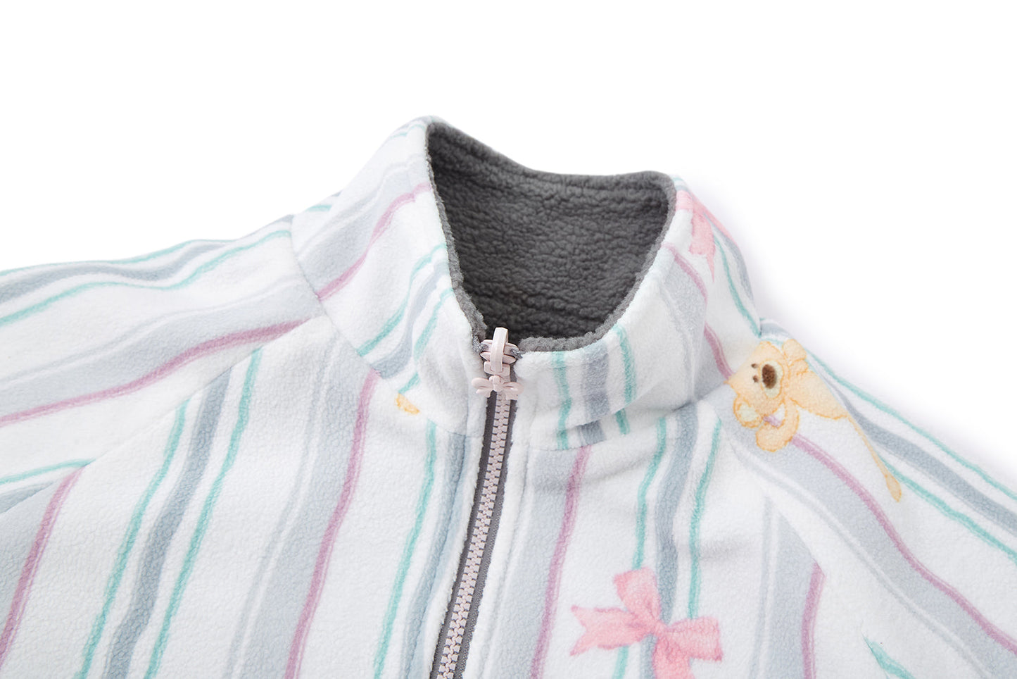 13DE MARZO Marzo Valley Fleece Print Jacket Grey
