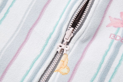 13DE MARZO Marzo Valley Fleece Print Jacket Grey