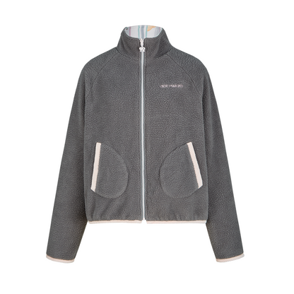 13DE MARZO Marzo Valley Fleece Print Jacket Grey