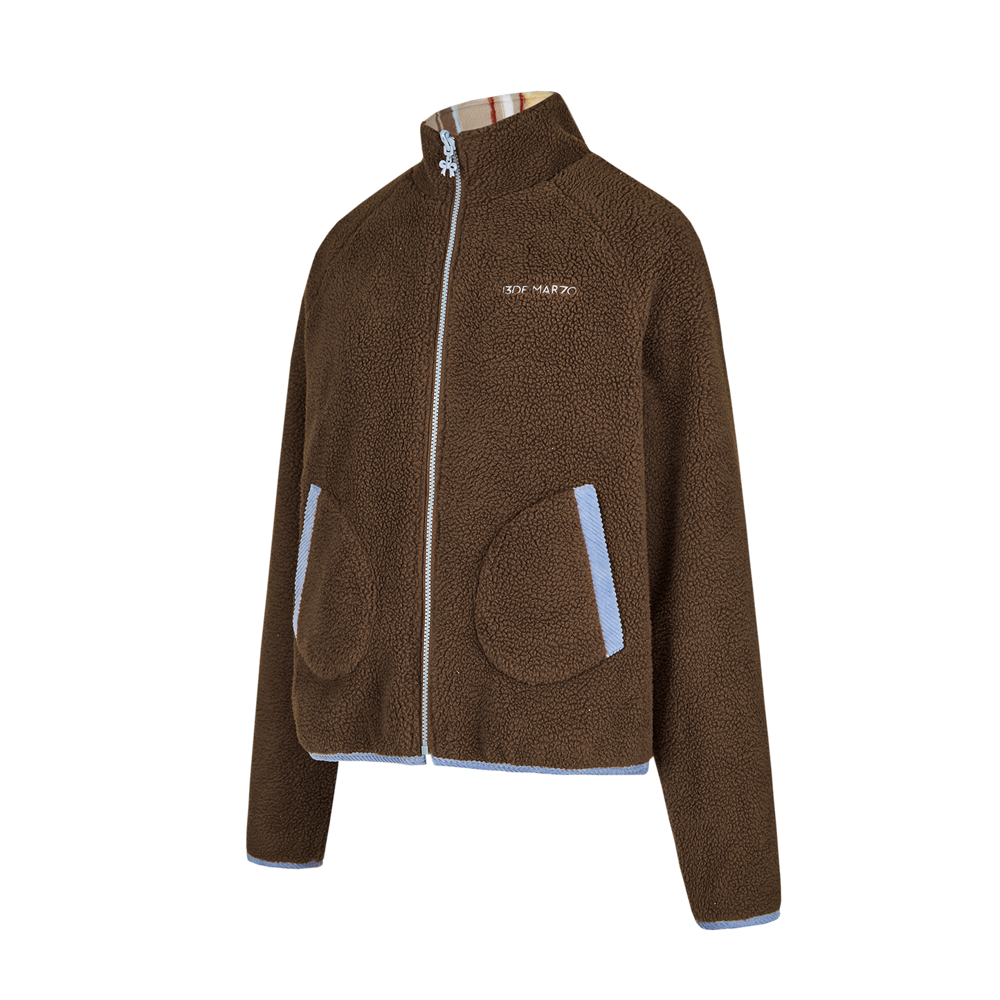 13DE MARZO Marzo Valley Fleece Print Jacket Brown