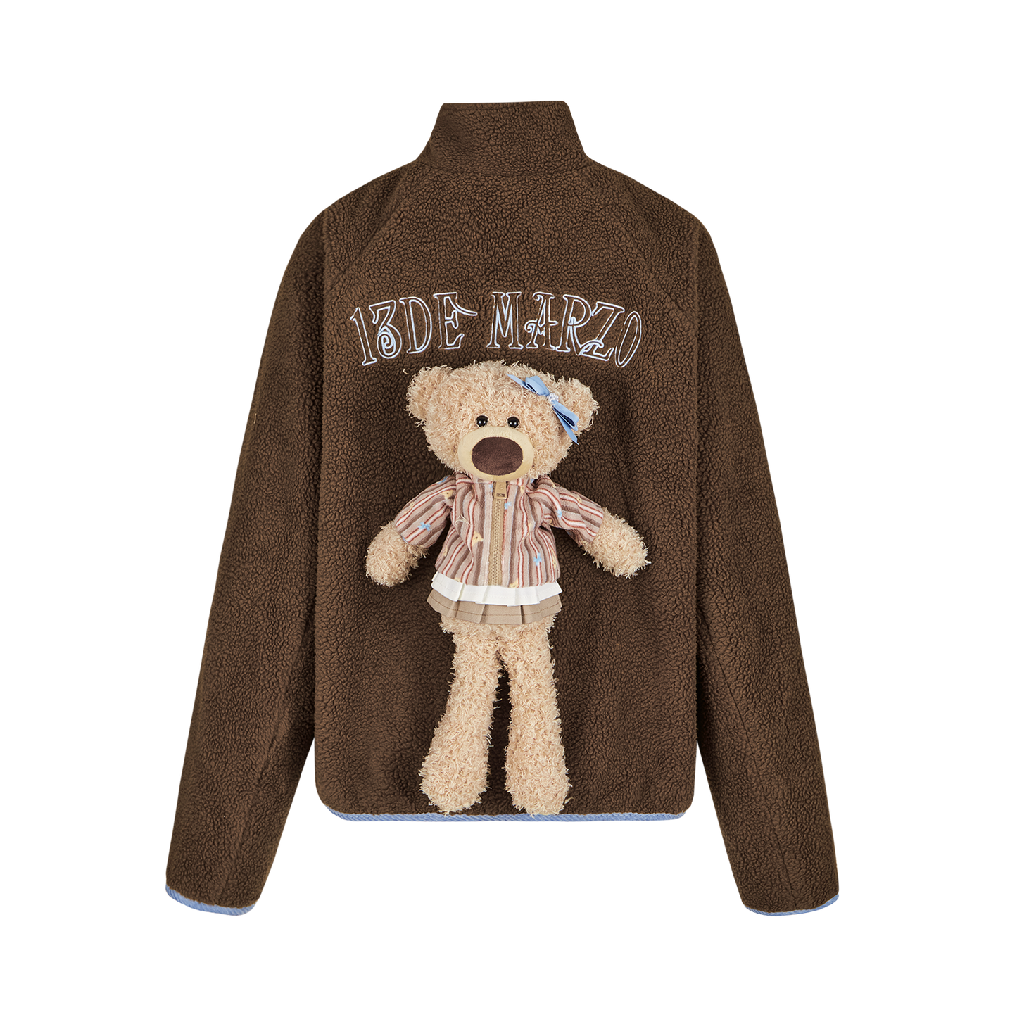 13DE MARZO Marzo Valley Fleece Print Jacket Brown