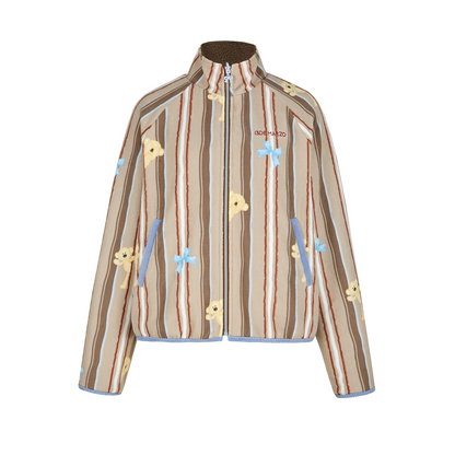 13DE MARZO Marzo Valley Fleece Print Jacket Brown