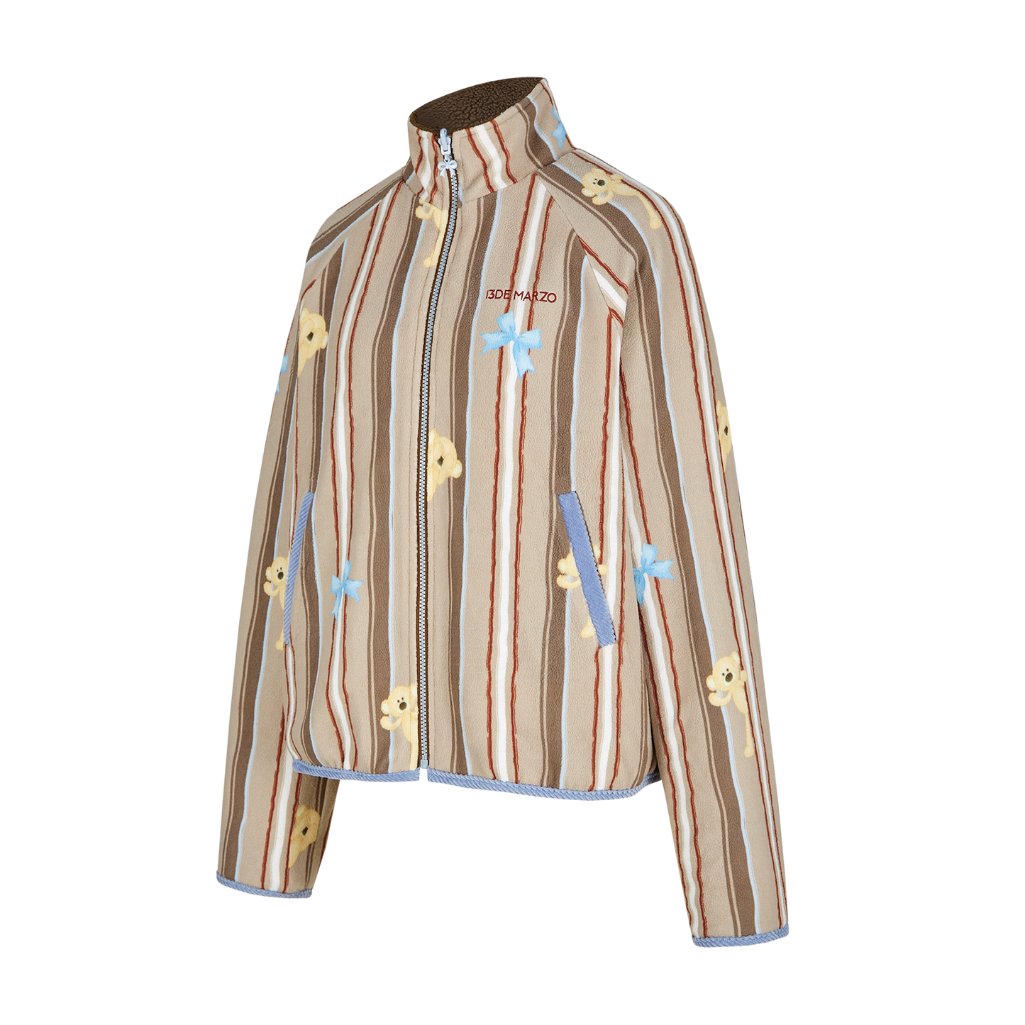 13DE MARZO Marzo Valley Fleece Print Jacket Brown
