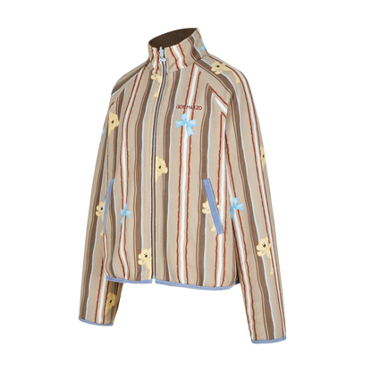 13DE MARZO Marzo Valley Fleece Print Jacket Brown