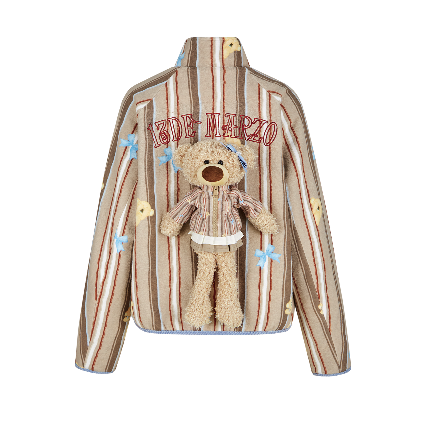 13DE MARZO Marzo Valley Fleece Print Jacket Brown