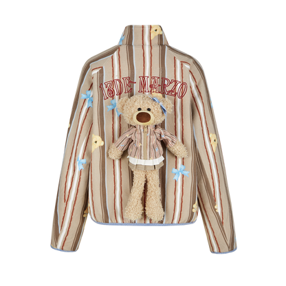 13DE MARZO Marzo Valley Fleece Print Jacket Brown