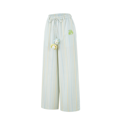 13DE MARZO Floral Lines Trousers Green