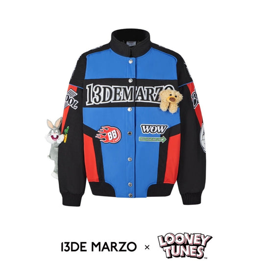 13DE MARZO x LOONEY TUNES Bugs Bunny Baseball Jacket Vapor Gray