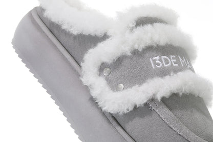 13DE MARZO Detachable Snow Boot Slipper Grey