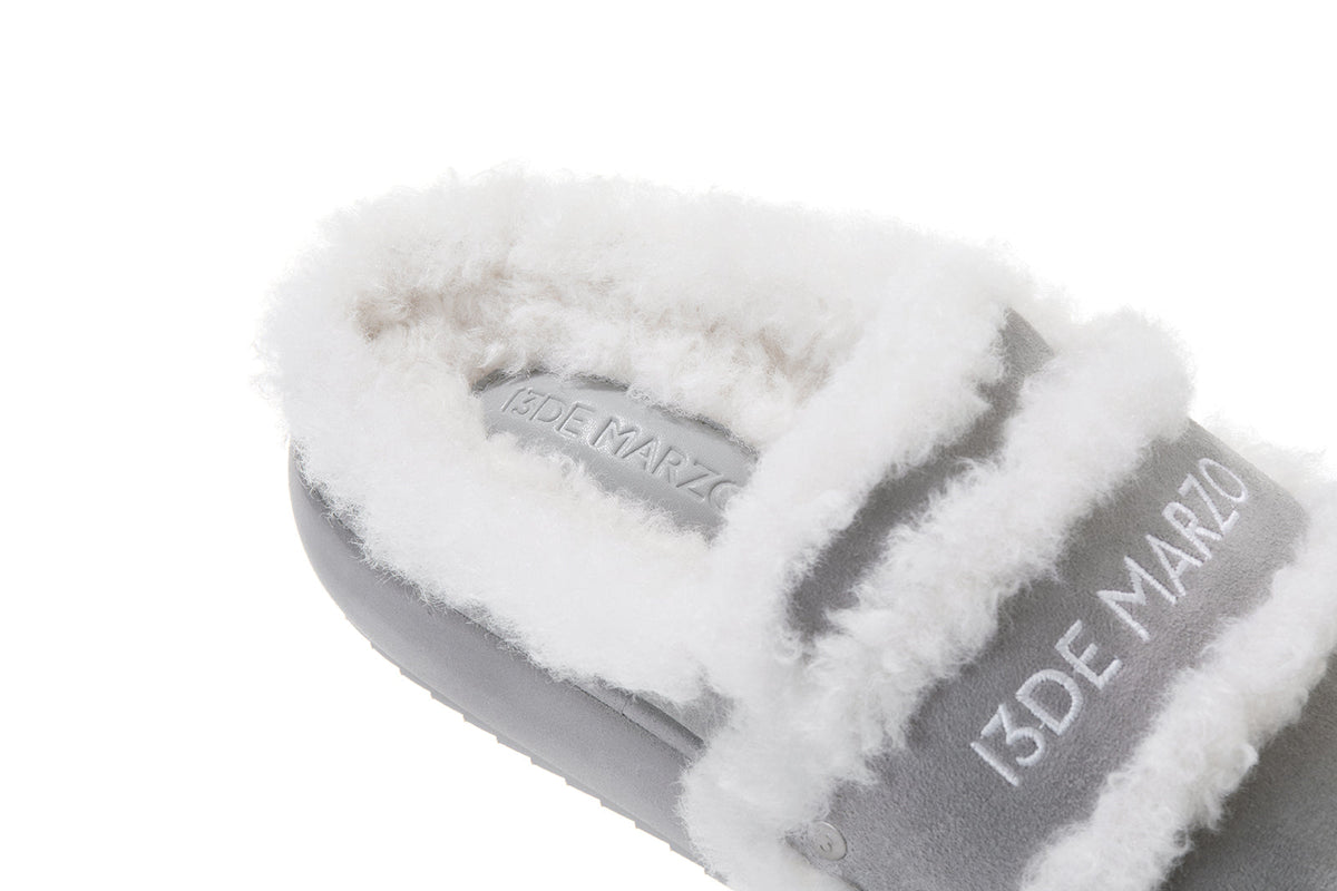 13DE MARZO Detachable Snow Boot Slipper Grey