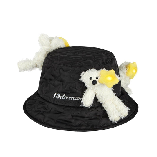 13DE MARZO Bear Lumi Padded Bucket Hat Black