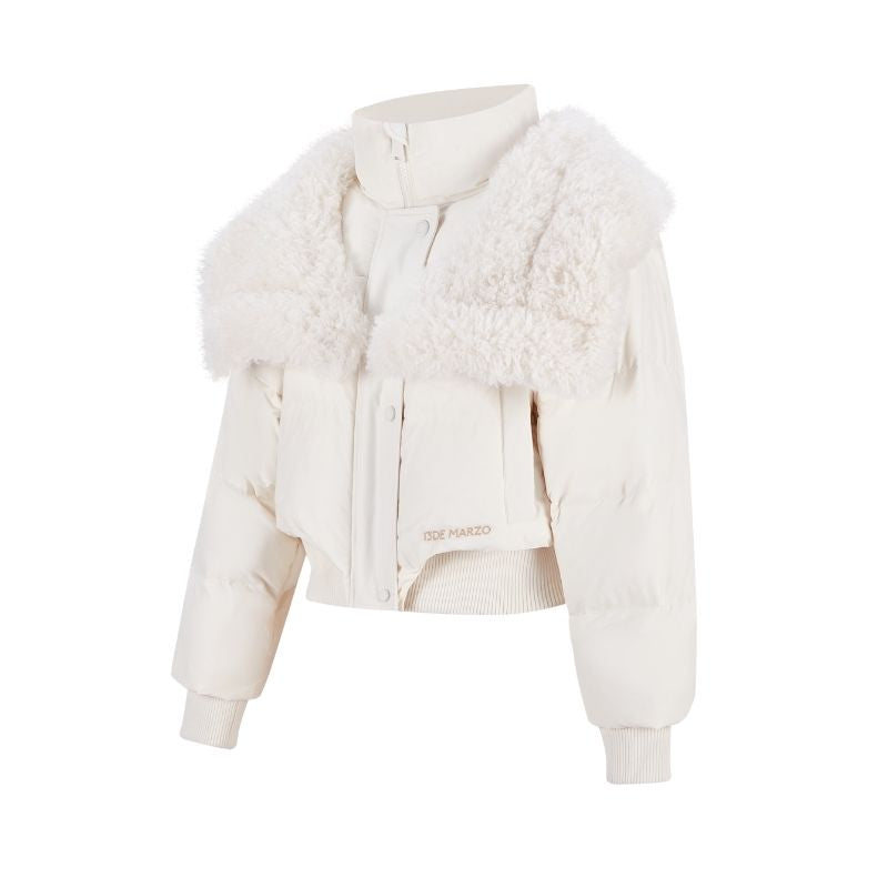 13DE MARZO Doozoo Detachable Short Down Jacket Beige