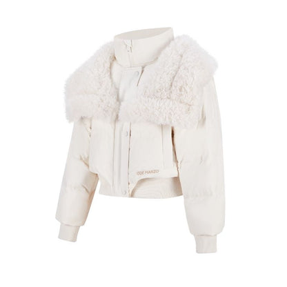 13DE MARZO Doozoo Detachable Short Down Jacket Beige