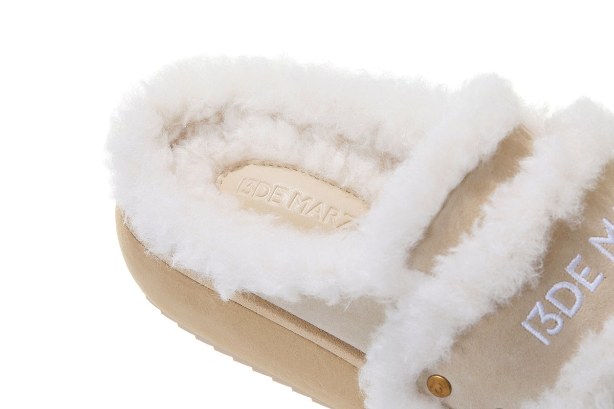 13DE MARZO Detachable Snow Boot Slipper Khaki