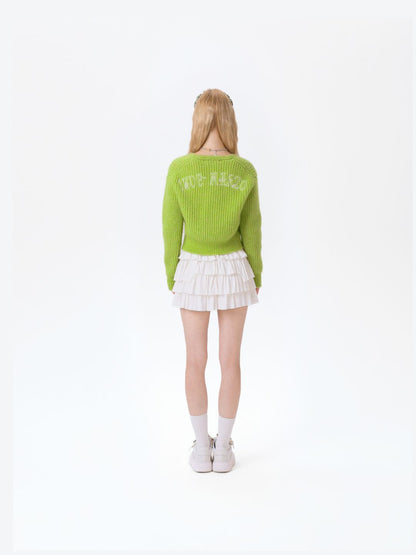13DE MARZO Doozoo Cuddle Button Cardigan Green