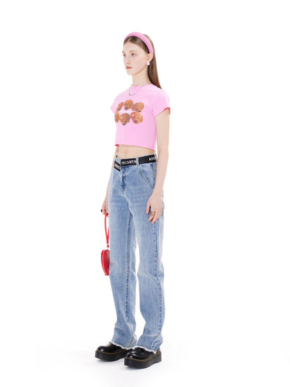 Andrea Martin Candy Puppy Crop Tee