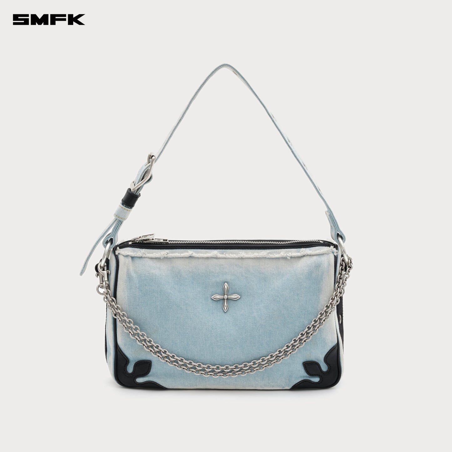SMFK COMPASS KITTY Blue Denim bag (Large)