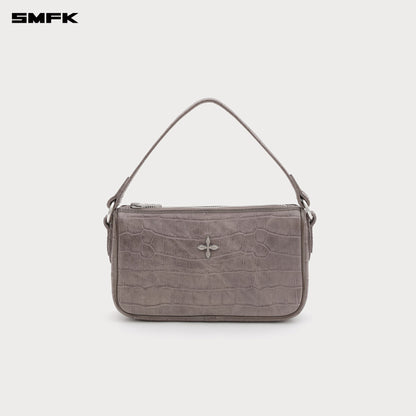 SMFK Compass Badge Holder Leather Bag Gray (Small)