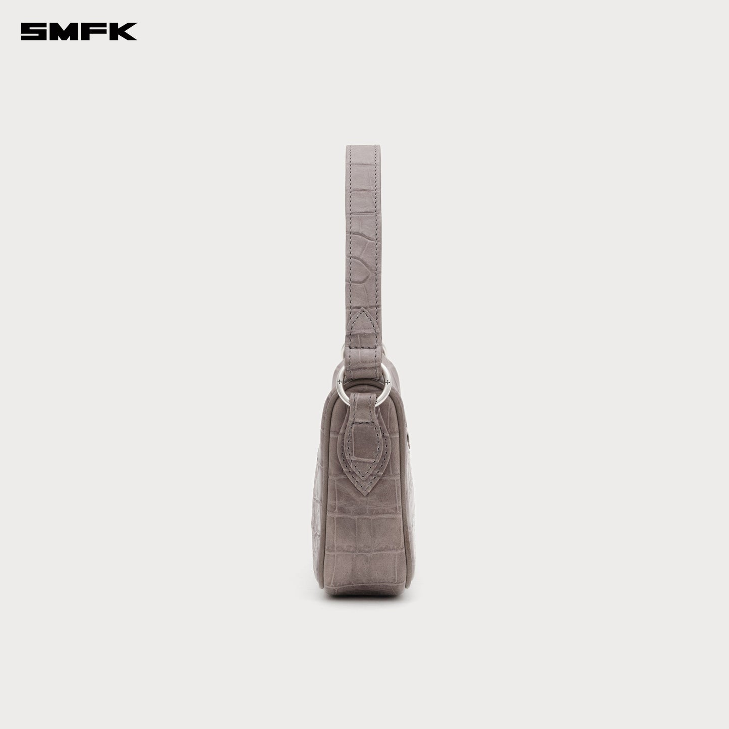 SMFK Compass Badge Holder Leather Bag Gray (Small)