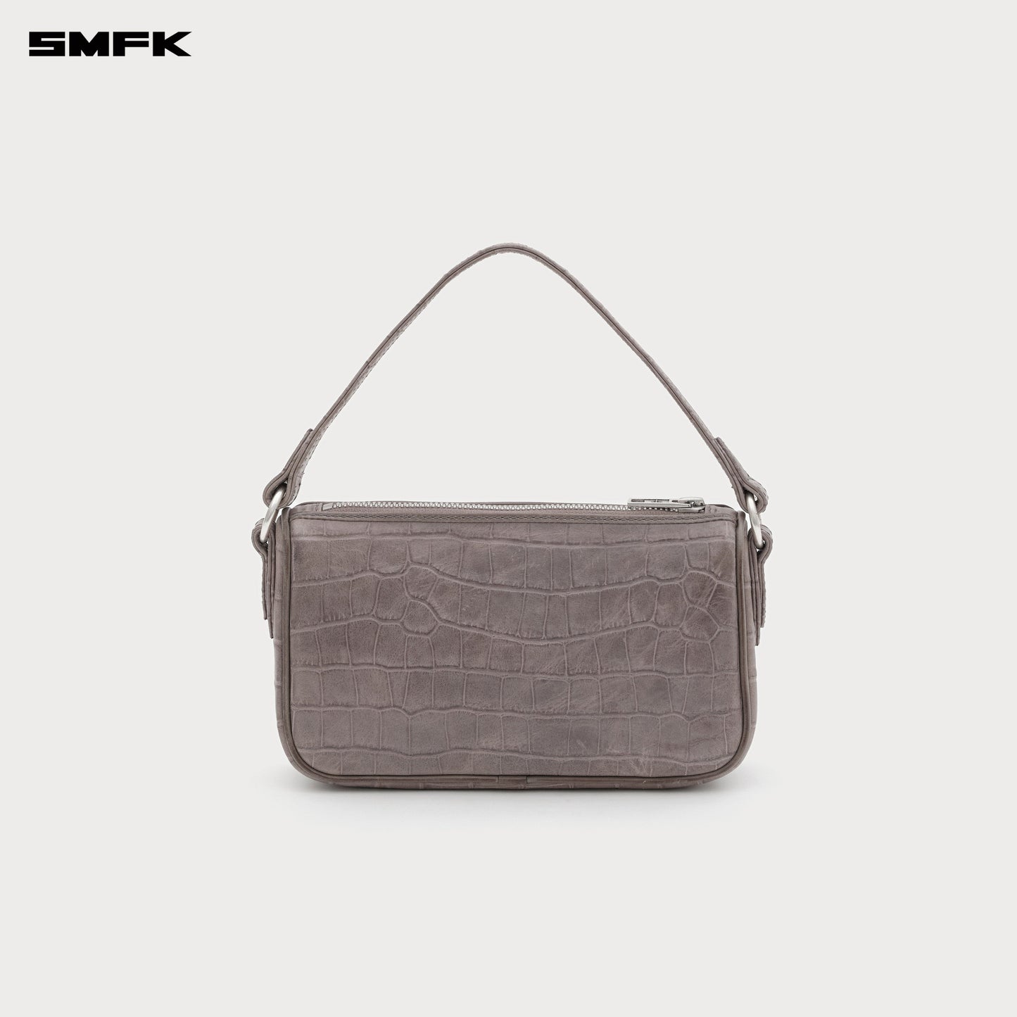 SMFK Compass Badge Holder Leather Bag Gray (Small)