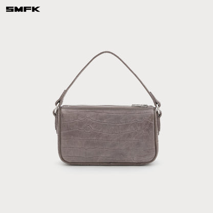 SMFK Compass Badge Holder Leather Bag Gray (Small)
